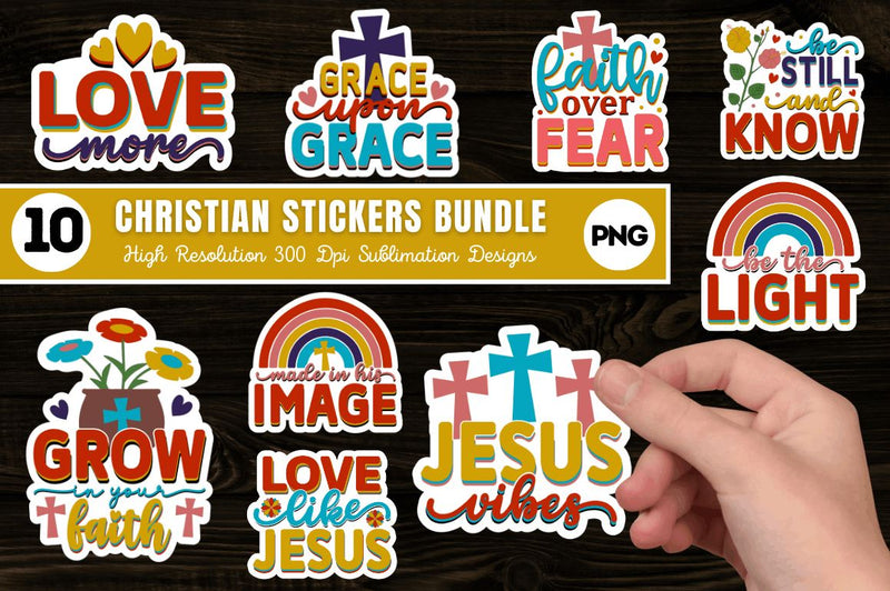 Christian Printable Sticker Bundle Sublimation Regulrcrative 