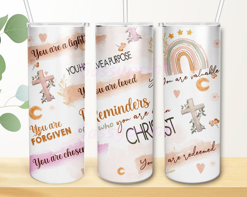 Christian Quote 20oz Tumbler Wrap, Motivational Quote Tumbler Design, Bible Verse Tumbler Png, Religion Sublimation Design, Digital Download Sublimation sassyprint 