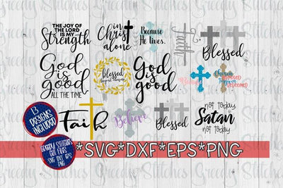 Christian Quotes Bundle SVG DXF EPS PNG-Easter SVG Bundle SVG Greedy Stitches 