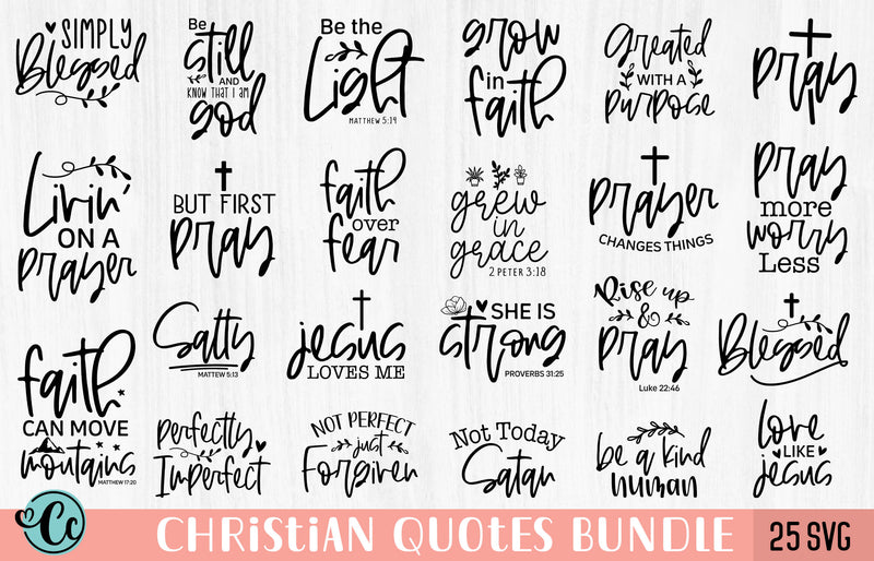 Christian Quotes Bundle SVG, Faith Svg SVG Crazy Craft 
