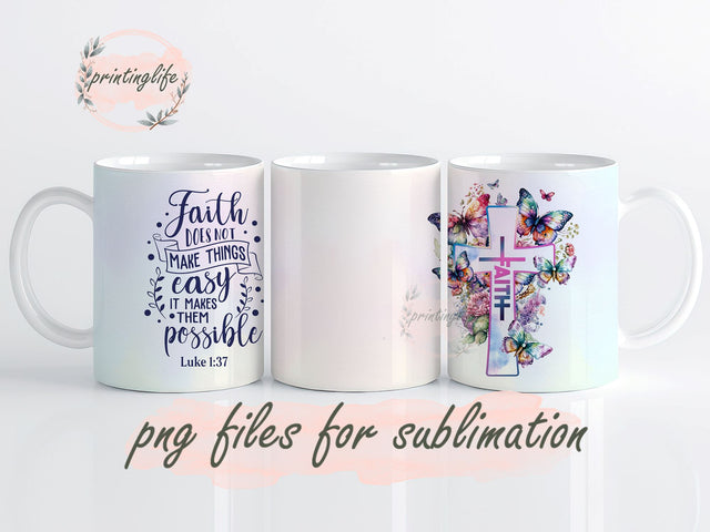 Christian Quotes Mug PNG, Bible Verse PNG, Bible Quotes Sublimation, Instant Download Sublimation PrintingLife 