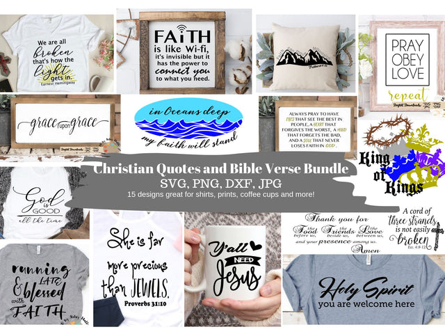 Christian quotes svg bundle - Bible Verse svg bundle - scripture verses svg bundle - Christian faith shirts svg bundle - Faith Farmhouse quotes SVG The Artsy Spot 