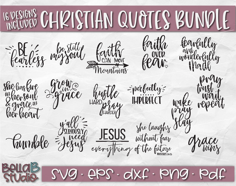 Christian Quotes SVG Bundle, Christian SVG File - So Fontsy