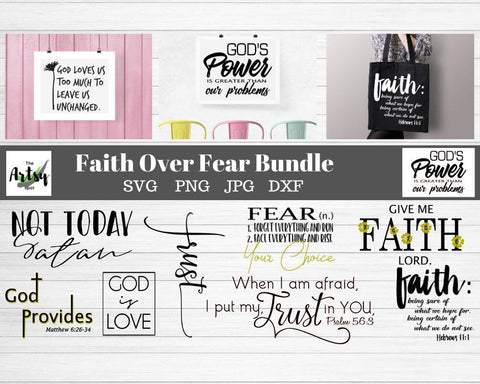 Christian quotes svg bundle - Jesus svg bundle - Faith over fear svg bundle SVG The Artsy Spot 