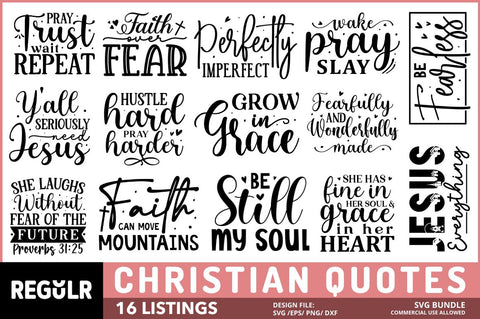 Christian Quotes Svg Bundle SVG Regulrcrative 