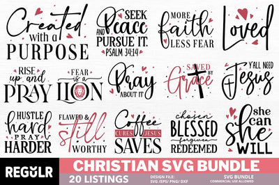 Christian Quotes SVG Bundle SVG Regulrcrative 