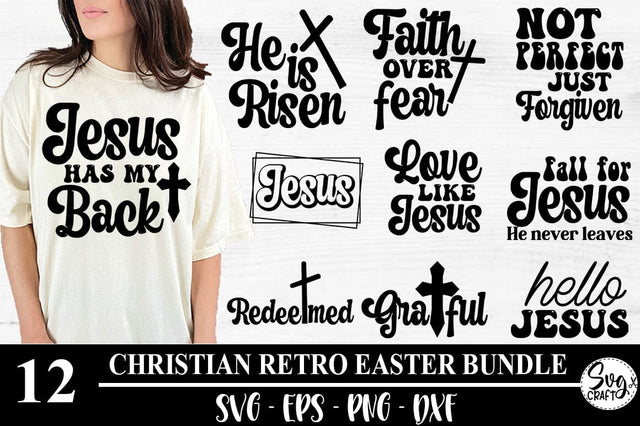 Christian Retro Easter Jesus SVG Bundle SVG Svgcraft 