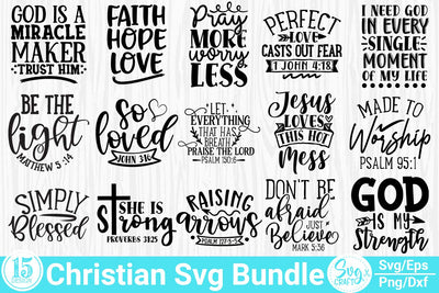 Christian Saying SVG Bundle - Bible Verses, Religious SVGs SVG Svgcraft 