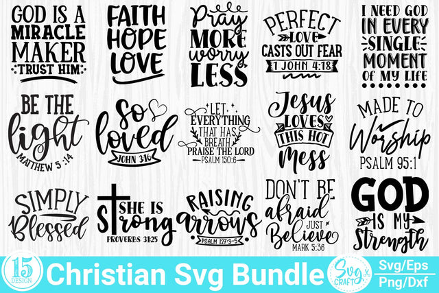 Christian Saying SVG Bundle - Bible Verses, Religious SVGs SVG Svgcraft 