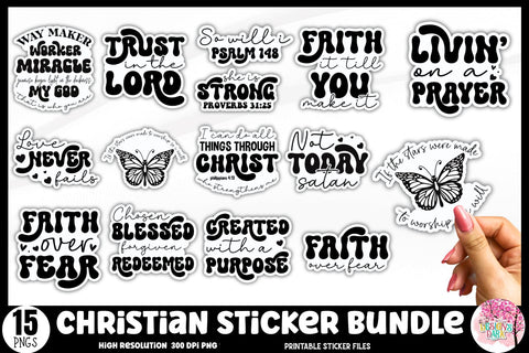 Christian Sticker Bundle Sublimation DESIGNS DARK 