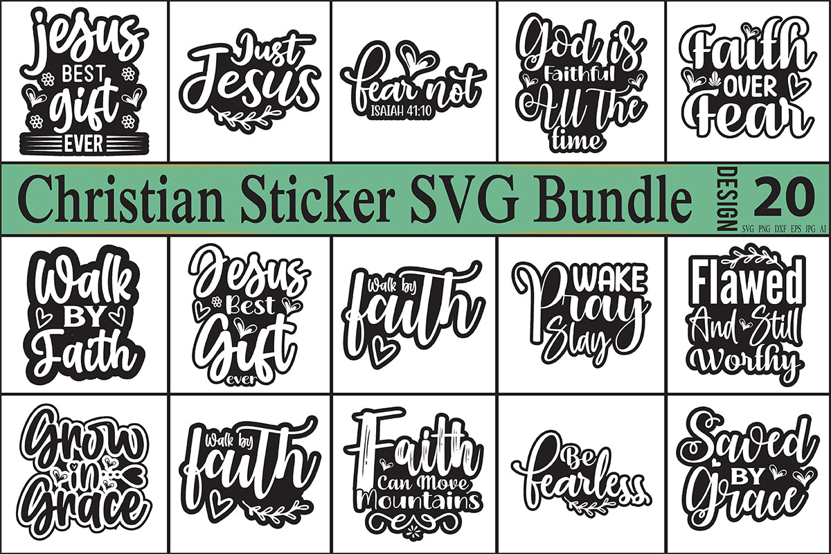 Christian stickers Bundle vol- 1 - So Fontsy
