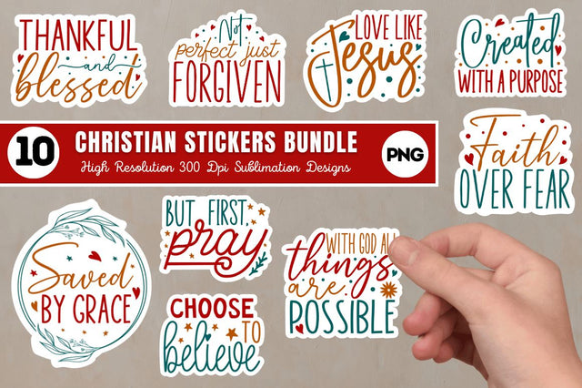 Christian Stickers Bundle Sublimation Regulrcrative 