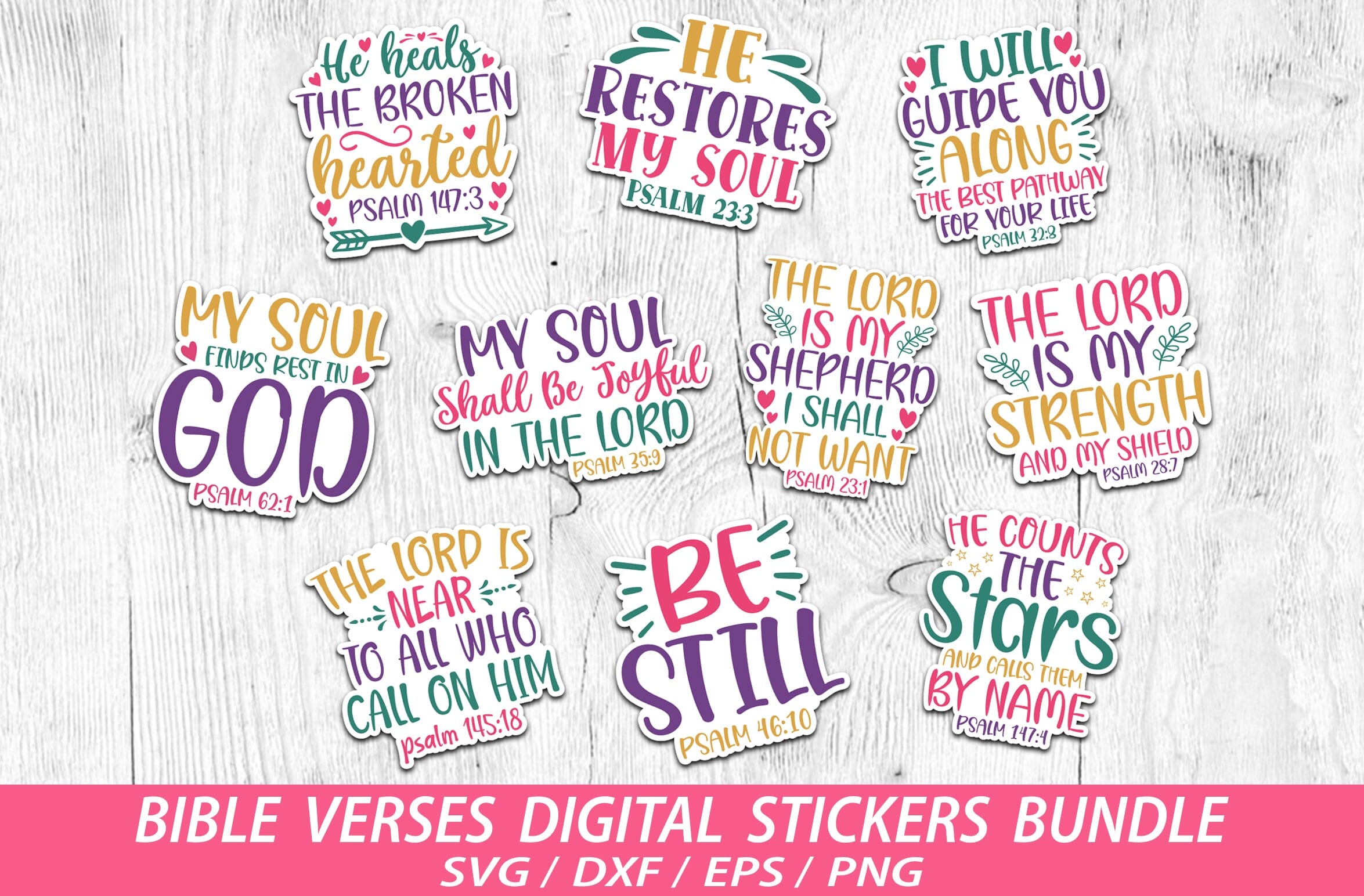 Bible Verse Sticker Bundle, Religious Quote Stickers, Religious