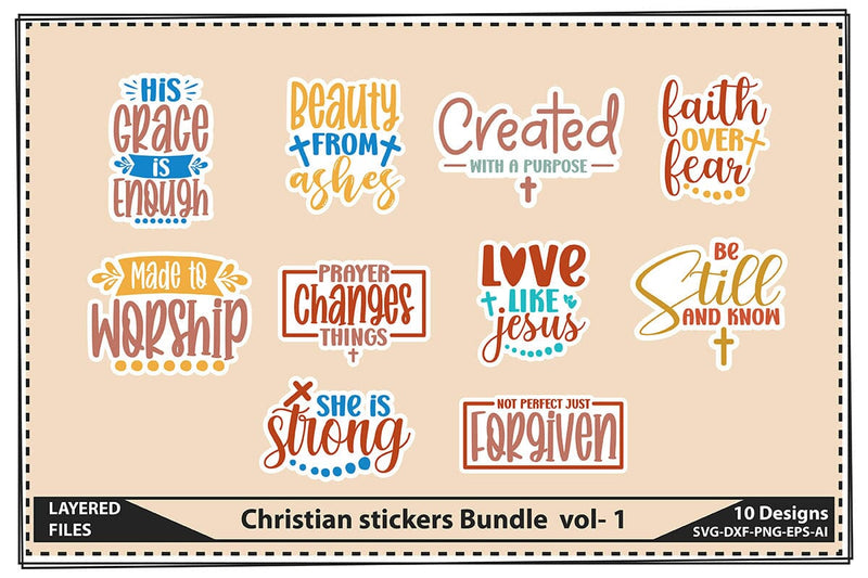 Christian stickers Bundle vol- 1 SVG shah alam 
