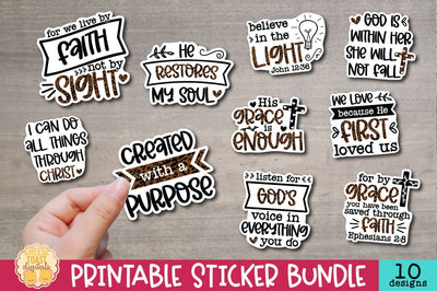 Christian Stickers Bundle Vol 2 | 10 Leopard Print Stickers SVG Cheese Toast Digitals 
