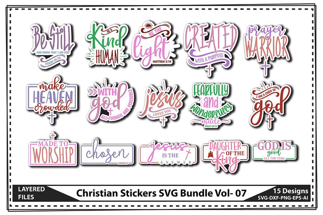 Christian Stickers SVG Bundle Vol- 07 SVG shah alam 