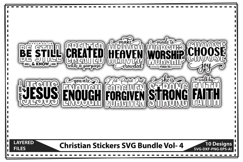 Christian Stickers SVG Bundle Vol- 4 SVG shah alam 
