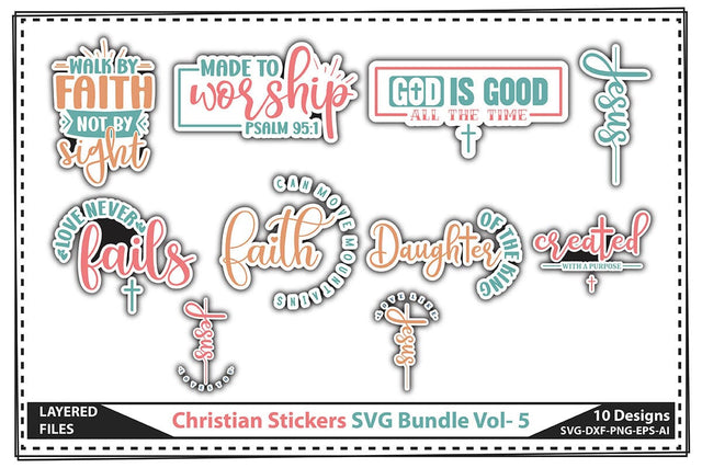 Christian Stickers SVG Bundle Vol- 5 SVG shah alam 