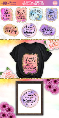 Christian Sublimation Bundle Faith Religious Quote Designs. Christian png, christian designs, god png, faith png, bible verse png, religious png, jesus png, bible png Sublimation KatineDesign 