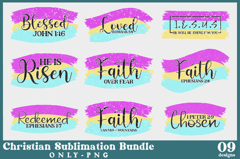 Christian Sublimation Designs Bible Faith Jesus PNG Bundle Sublimation Jagonath Roy 