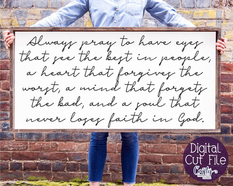 Christian Svg, Always Pray Svg, Farmhouse Svg, Home Sign Svg SVG Crafty Mama Studios 
