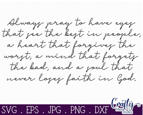 Christian Svg, Always Pray Svg, Farmhouse Svg, Home Sign Svg SVG Crafty Mama Studios 