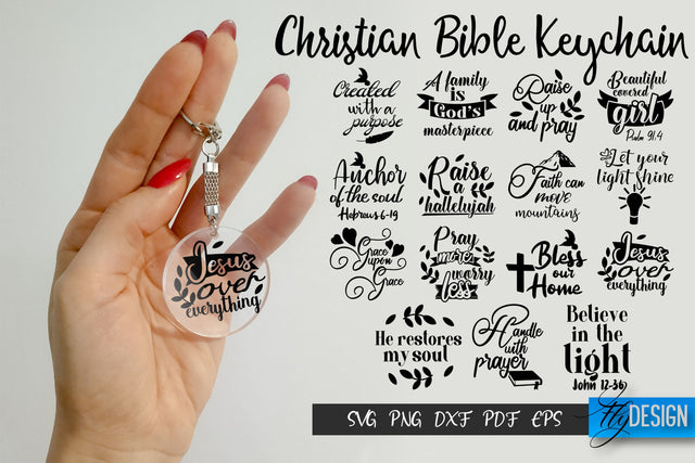 Christian Svg, Bible Quotes, Keychain SVG, Round Keychain SVG Fly Design 