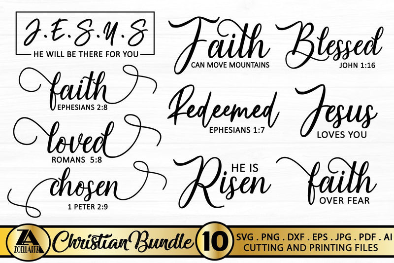 Christian SVG Bundle Faith SVG Jesus SVG Bible Quotes SVG - So Fontsy