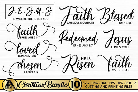 Christian SVG Bundle Faith SVG Jesus SVG Bible Quotes SVG SVG zoellartz 