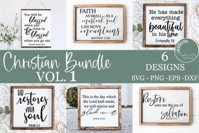 Christian SVG Bundle Vol. 1- Bible Verse SVG Bundle-Farmhouse Bundle Vol 1 SVG Linden Valley Designs 