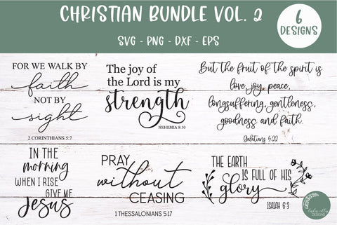 Christian SVG Bundle Vol. 2- Bible Verse SVG Bundle-Farmhouse Bundle Vol 2 SVG Linden Valley Designs 