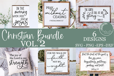 Christian SVG Bundle Vol. 2- Bible Verse SVG Bundle-Farmhouse Bundle Vol 2 SVG Linden Valley Designs 