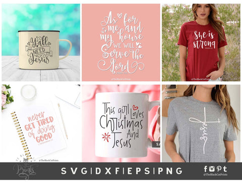 Christian SVG Bundle Vol 3 | Bible Verse Cut Files SVG TheBlackCatPrints 