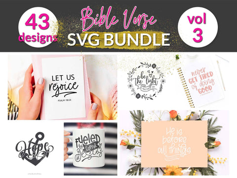 Christian SVG Bundle Vol 3 | Bible Verse Cut Files SVG TheBlackCatPrints 