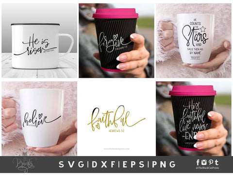 Christian SVG Bundle Vol 3 | Bible Verse Cut Files SVG TheBlackCatPrints 