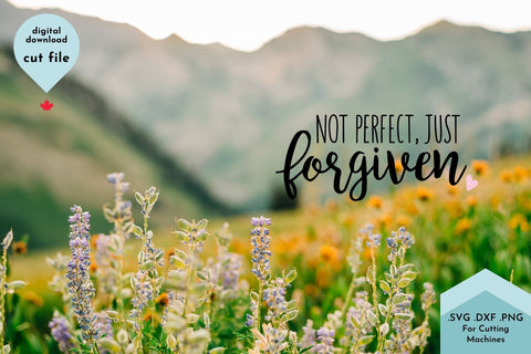 Christian SVG Cut File - Not Perfect Just Forgiven Hand Lettered SVG Lettershapes 