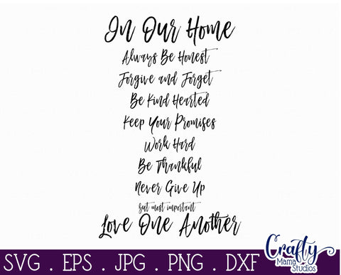 Christian Svg, Farmhouse svg, Family Rules, Bible Family Svg SVG Crafty Mama Studios 