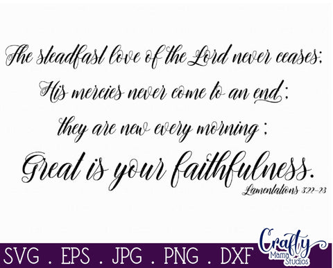 Christian Svg, Farmhouse svg, Great Is Your Faithfulness Svg SVG Crafty Mama Studios 