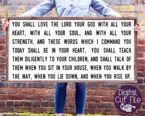 Christian Svg, Farmhouse svg, You Shall Love The Lord, Verse SVG Crafty Mama Studios 