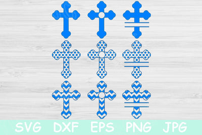Christian Svg Files Split Chevron and Polka Dots. Religious Svg Cut Files for Cricut and Silhouette. Cross Svg Monogram for Easter Designs. SVG TiffsCraftyCreations 