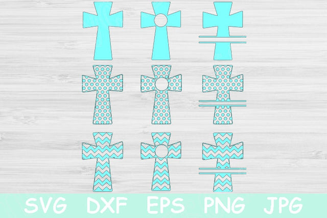 Christian Svg Files Split Chevron and Polka Dots. Religious Svg Cut Files for Cricut and Silhouette. Cross Svg Monogram for Easter Designs. SVG TiffsCraftyCreations 