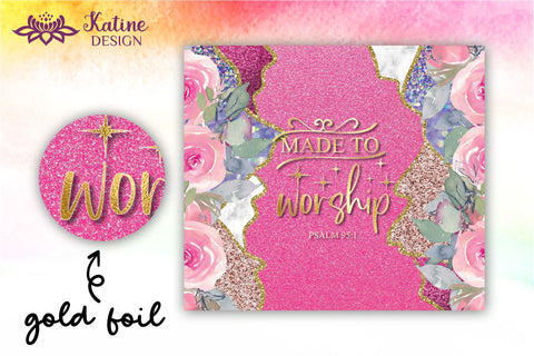 Christian Tumbler, Made to worship, Bible verse Tumbler, religious tumbler, faith tumbler, jesus tumbler, Tumbler Sublimation Wrap Design for 20 oz Skinny Tumbler Straight and Tapered PNG Sublimation KatineDesign 