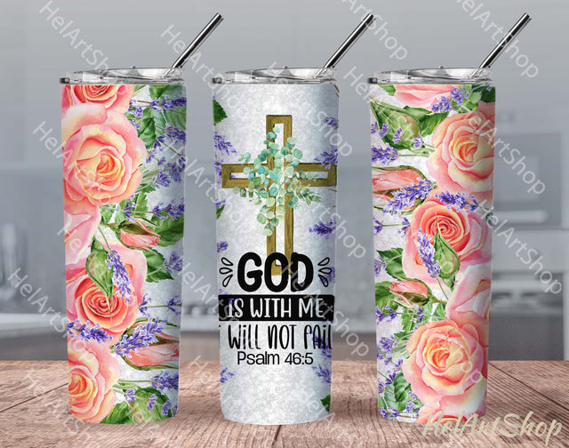 Christian Tumbler PNG Sublimation, God Is With Me Tumbler Sublimation _HelArtShop_ 