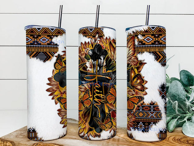 Christian Tumbler Sublimation Design, 20 oz Tumbler Wrap, Skinny Tumbler, Faith Tumbler PNG, Faith Sublimation Sublimation iStyleDesign 