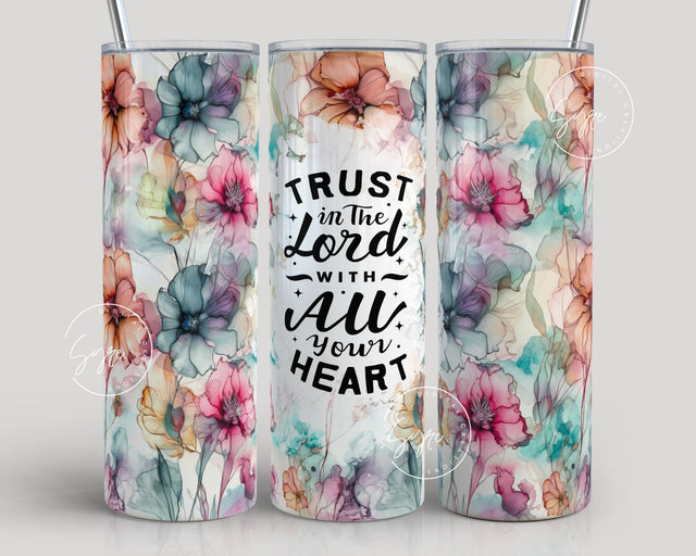 Christian Tumbler Wrap, Trust In Lord Sublimation Designs, Religious Skinny Tumbler 20oz Design PNG, Motivational Christian Tumbler, Digital Sublimation Syre Digital Creations 
