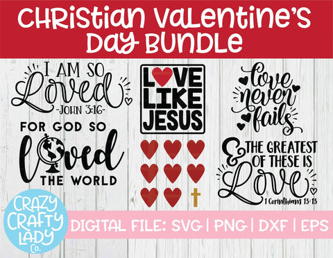 Christian Valentine's Day Bundle SVG Crazy Crafty Lady Co. 