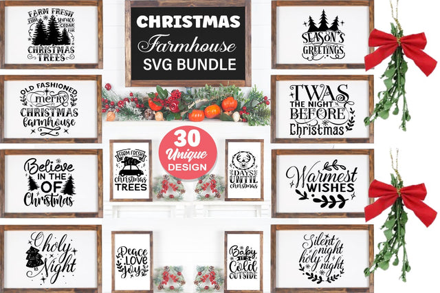 Christma Farmhouses SVG Bundle SVG Designangry 