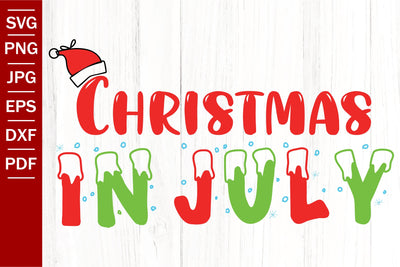 Christma In July Santa Hat SVG | Christmas In July SVG | Summer SVG | Christmas SVG SVG SeventhHeavenStudios 
