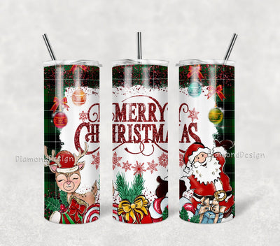 Christmas 20 oz Tumbler Sublimation Wrap PNG, Merry Christmas Santa Tumbler, Christmas Gifts Sublimation DiamondDesign 