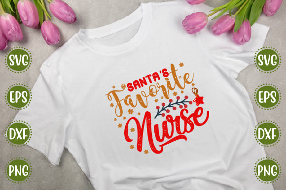 Christmas 20 Svg Design Santa's Favorite Nurse SVG SH_Tee store 